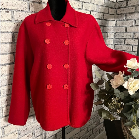 Vintage Ladies Casual Corner Double Breasted Red Jacket - Picture 5 of 8